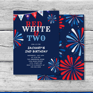 Invitation Blanc rouge et DEUX 2e anniversaire