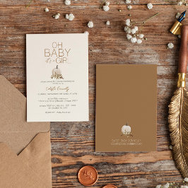 Invitation Blanc Rustique Boho Citrouille Oh Baby Girl Douche