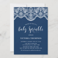 Blanche Brocade dentelle Marine bleu Bébé arroser
