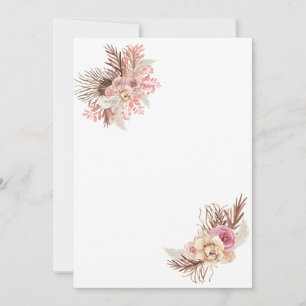 Invitation blanche do-it-yourself Boho Dusty Rose
