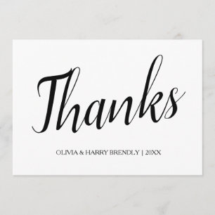 Invitation blanche rose de Merci de mariage de