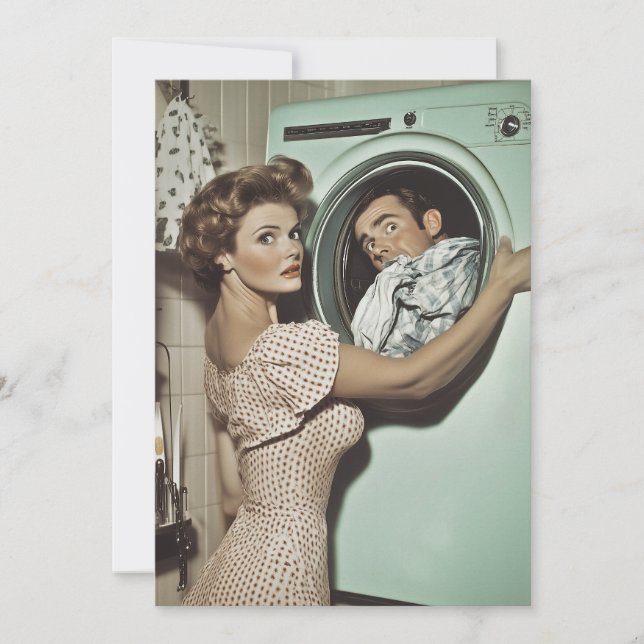 Invitation Blanchisserie vintage Surprise (Devant)