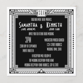 Invitation Blancs et toute couleur Grand Mariage Art Déco Gat