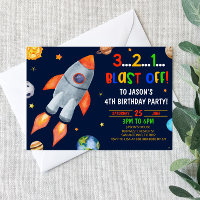 Blast Off ! Fête d'anniversaire Rocket Ship Space