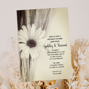 Invitation Blé séché et Wedding shower agricole de la campagn