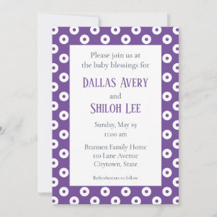 Invitation Blessure Joyeuse Polka-Dot Violet Whimsy