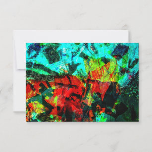 Invitation Bleu abstrait invitation, Bleu orange abstrait