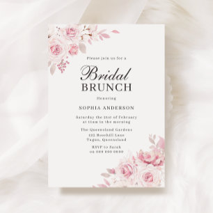 Invitation Bleu Aquarelle Fête des mariées Florale Brunch
