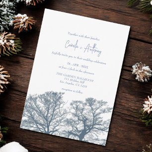 Invitation Bleu Arbres du fond Mariage de Boho Tropical
