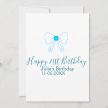 Bleu arc heureux 21e anniversaire nom date petite 