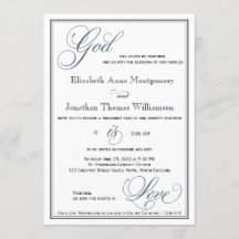 Bleu ardoise Dieu est Amour Mariage chrétien