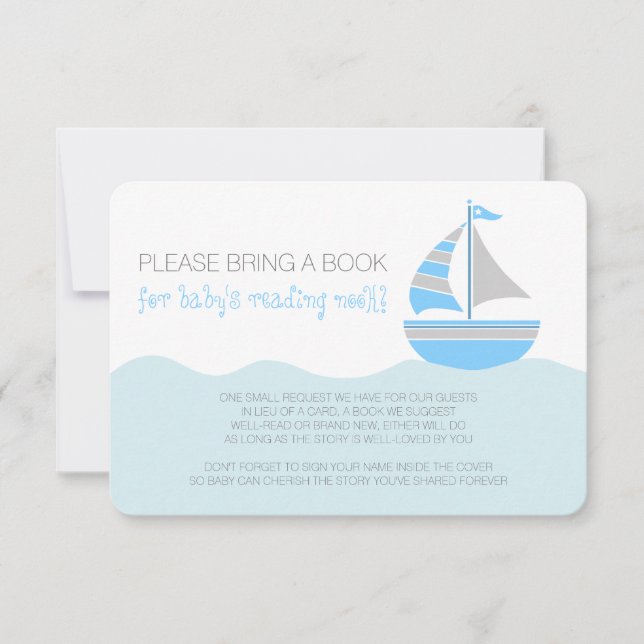 Invitation Bleu Baby shower nautique Boy Boy Boîtier (Devant)