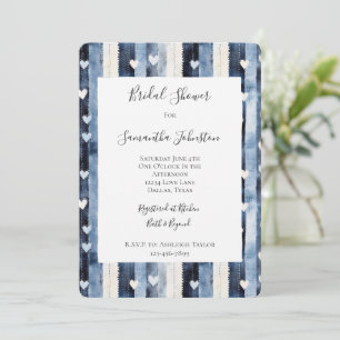 Invitation Bleu Blanc Denim Fête des mariées Cardières