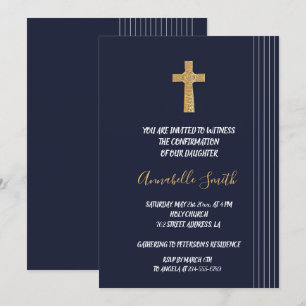 Invitation Bleu bleu marine    typographie éléganteCONFIRMATI