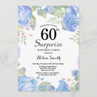 Bleu botanique Floral Surprise 60e anniversaire