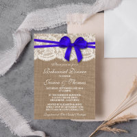 Bleu Bow Burlap & Dîner de répétition Mariage de d