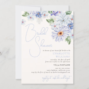 Invitation Bleu Bright Coloré Floral Fête des mariées romanti