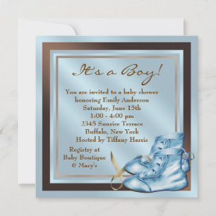 Invitation Bleu Brown Chaussures pour bébés Bleu Brown Baby B