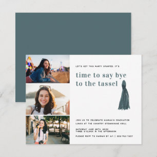 Invitation Bleu   Bye to the Tassel Graduation Photo Party