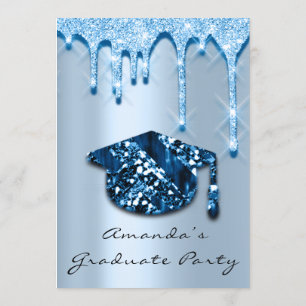 Invitation Bleu Casquette de la marine3D Effet Glam Party