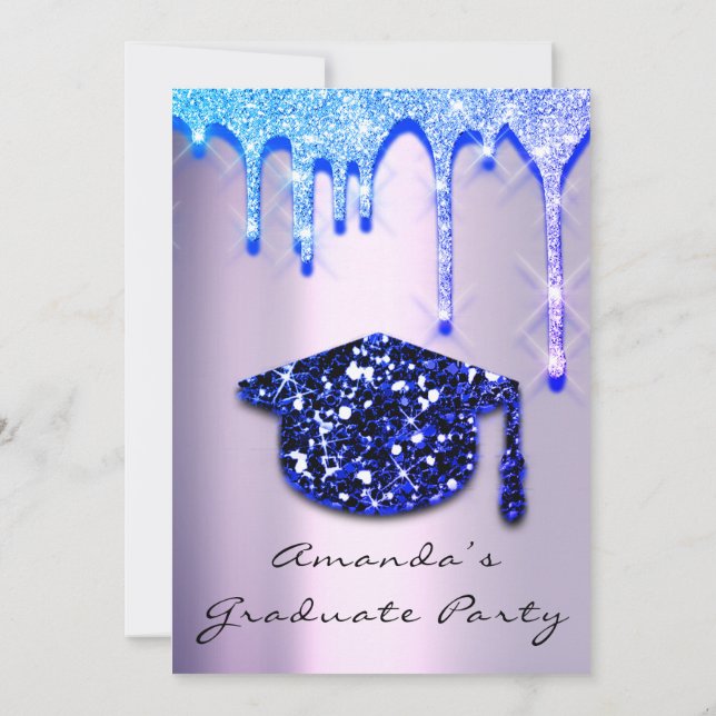 Invitation Bleu Casquette de la marineEffet 3D Glam violet (Dos)