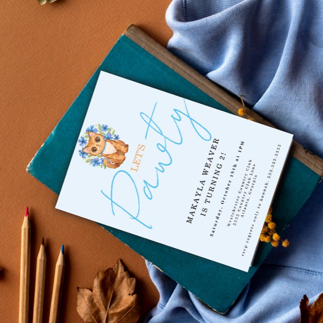 Invitation Bleu chat pawty Êtes-vous en train de me chatter A (Créateur téléchargé)