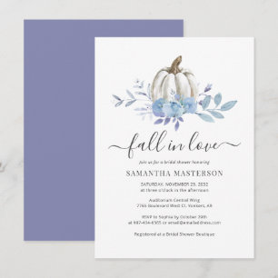 Invitation Bleu Citrouille Lilac Chute en Amour Fête des mari