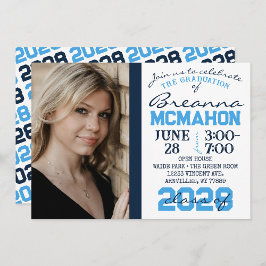 Invitation Bleu clair et la Marine Graduation Photo Invitatio