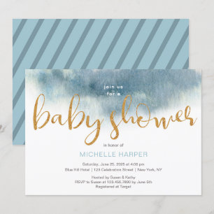Invitation Bleu Clouds Baby Boy Show