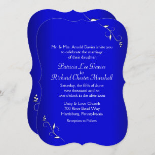 Invitation Bleu Cobalt Simplement Élégant