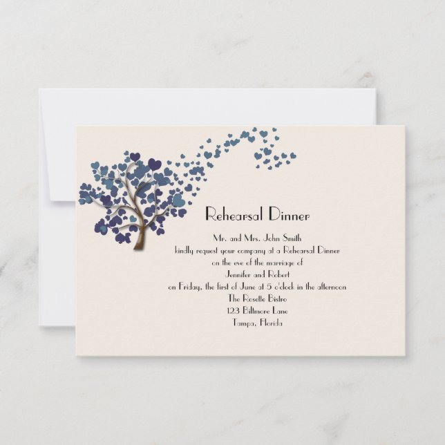 Invitation Bleu-Coeur au dîner de répétition Mariage ivoirien (Devant)