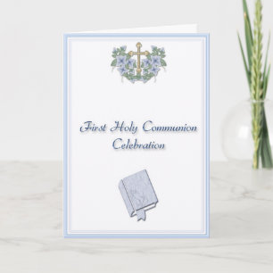 Invitation bleu communion