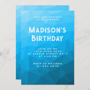 Invitation Bleu cygne maillage géométrique Triangle partie