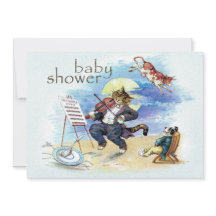 Bleu de Baby shower de chats et de foulards