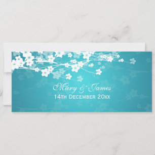 Invitation Bleu de cerisier de mariage élégant
