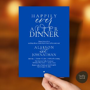 Invitation Bleu de Cobalt Heureux Après-Dîner Mariage à Tout