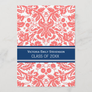 Invitation Bleu de corail d'invitation faite sur commande de