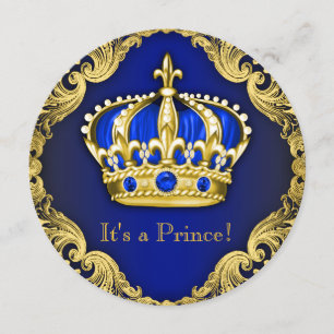 Invitation Bleu de fantaisie de prince baby shower