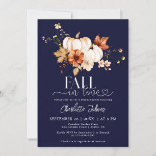Invitation Bleu de la marine Chute en amour Daisy Citrouille 