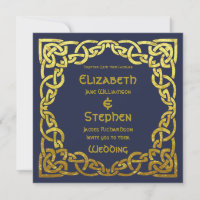 Bleu de marine celtique | Faux Gold Celtic Knot Ma