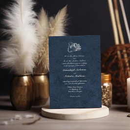 Invitation Bleu de marine de cygne blanc mariage