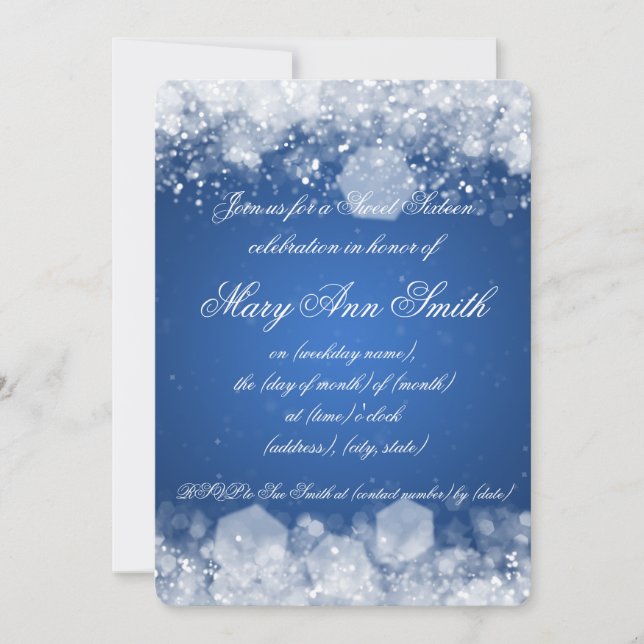 Invitation Bleu de scintillement de la nuit 2 de partie de (Devant)