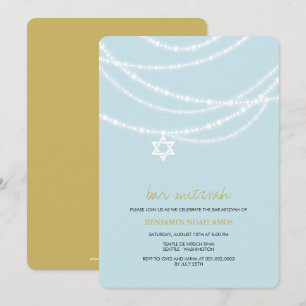 Invitation bleu d'étoile de David d'étincelles de