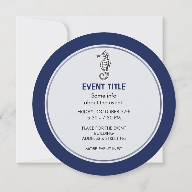 Invitation Bleu d'hippocampe (Dos)