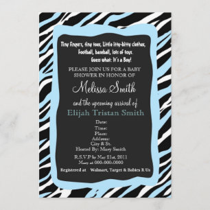 Invitation Bleu d'invitation de baby shower d'impression de