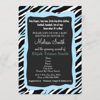Invitation Bleu d'invitation de baby shower d'impression de