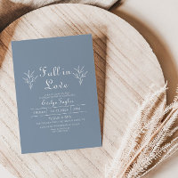 Bleu Dusty Minimal Chute en Amour Douche nuptiale