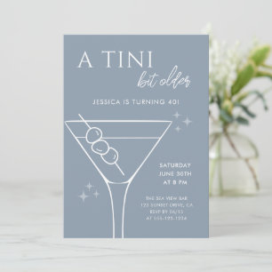 Invitation Bleu Dusty minimal Tini Bit Ancien 40e anniversair
