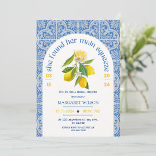 Invitation Bleu elle a trouvé sa principale douche de nuptial