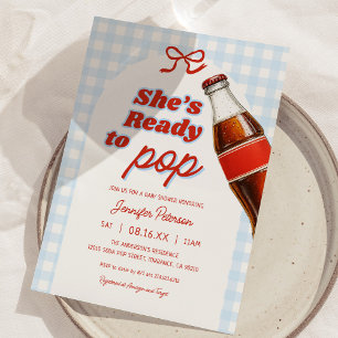 Invitation Bleu Elle est prête à faire du Baby shower de soda